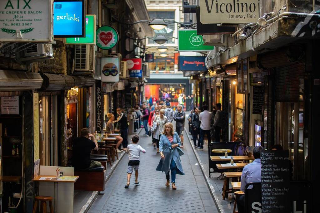 Melbourne laneways lit up