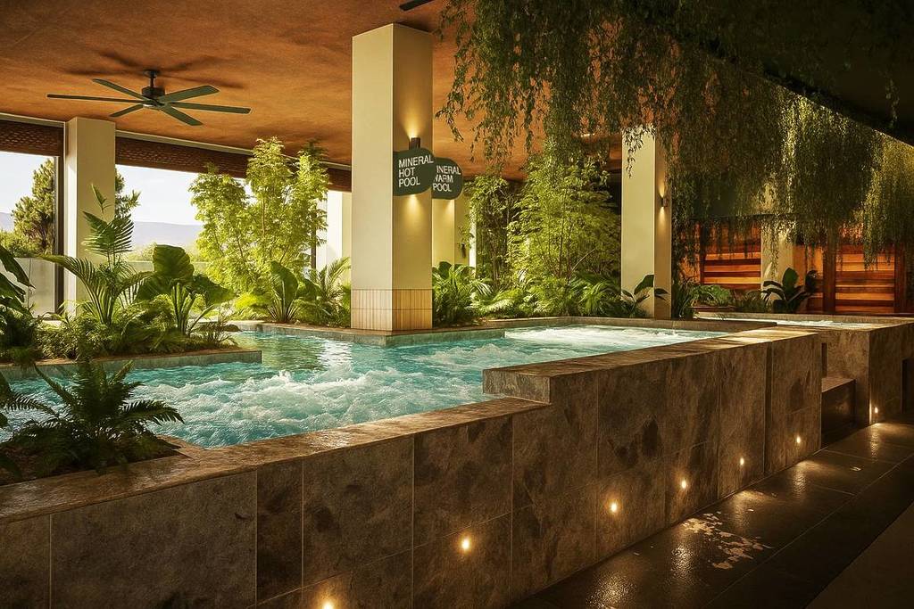 render of mineral hot pool at SOAK Bathhouse in South Melbourne