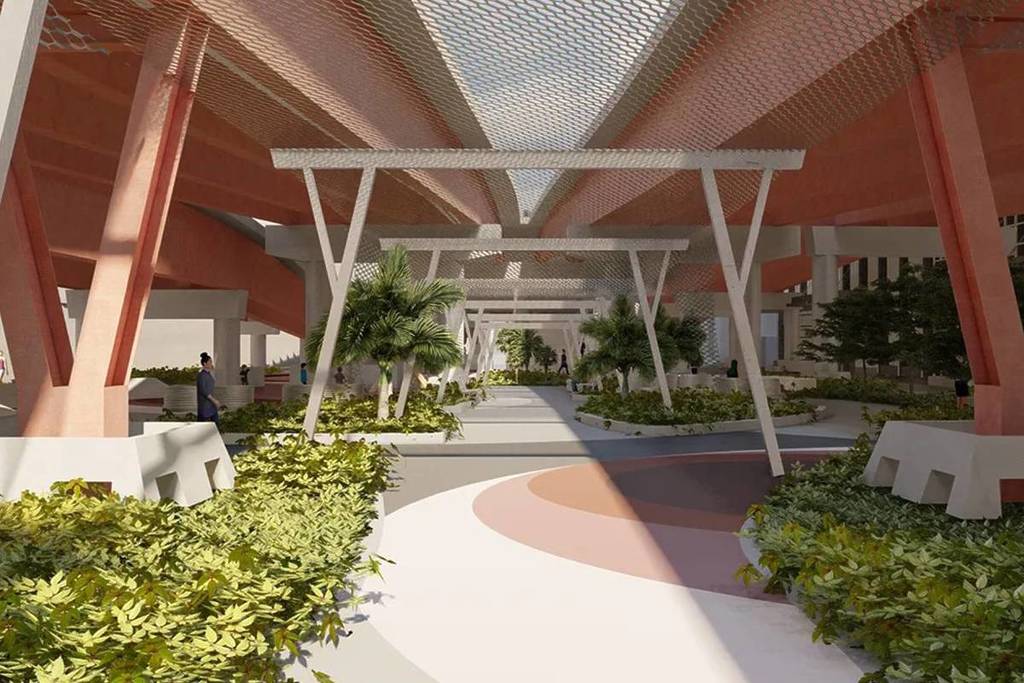 render of the City Road Undercroft with greenery