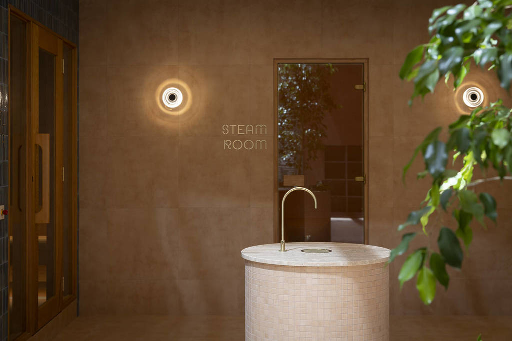 outside the steam room at Wellbeing Elements