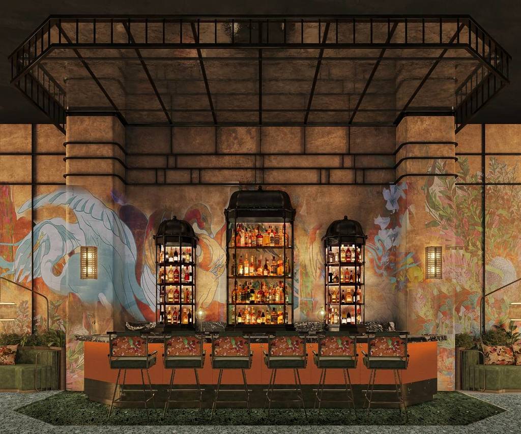 render of bar at Mott 32