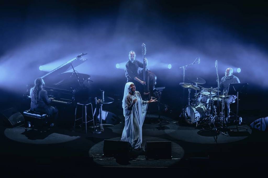 band performing at Melbourne International Jazz Festival under blue lights