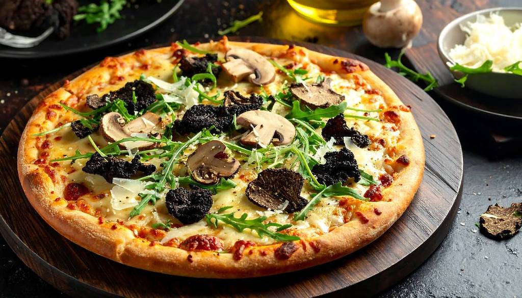 truffle on a pizza