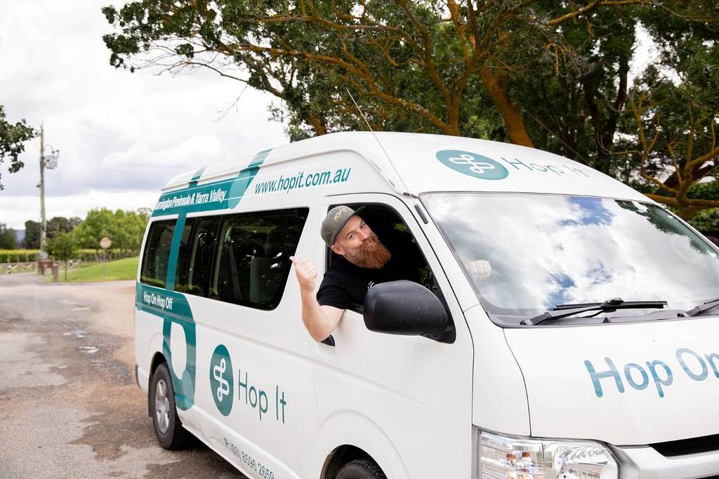 hop it van for winter wine route in victoria