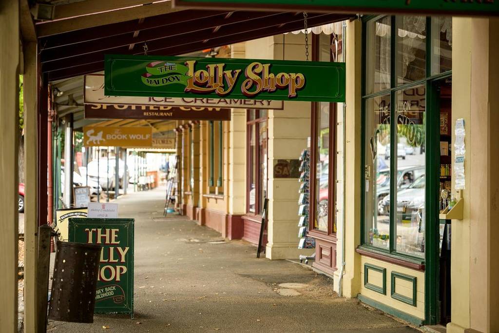 outside of the lolly shop in Maldon