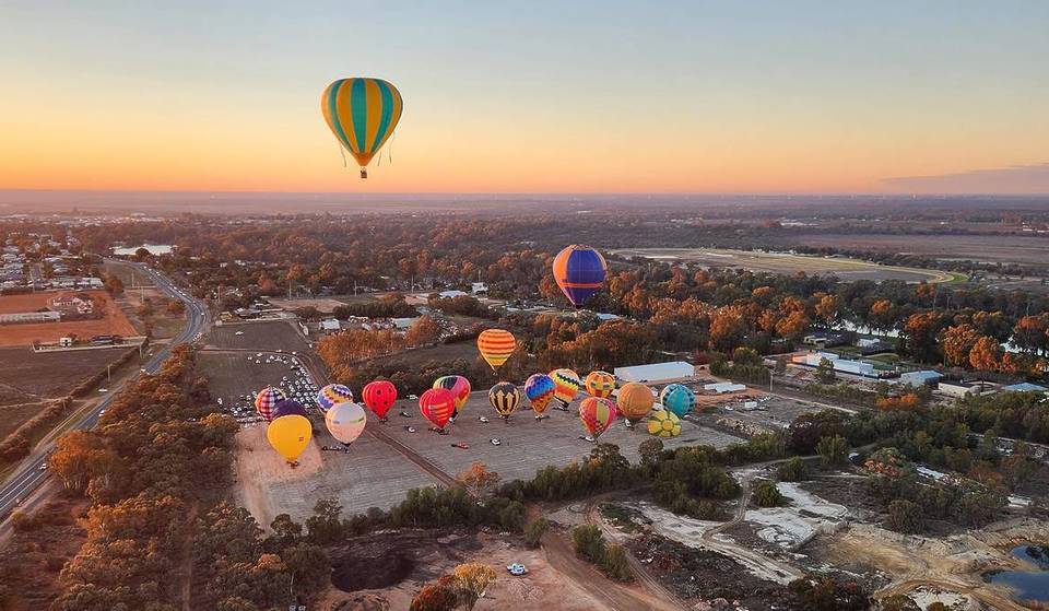 Over 30 colourful hot air balloons will soon float over Mildura for a spectacular festival, with sunrise and afternoon flights available