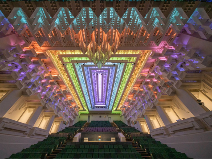 The crystalline ceiling inside The Capitol Theatre in Melbourne