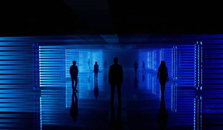 A pitch-black industrial space in Melbourne is hosting an audio-visual experience for one night only this week