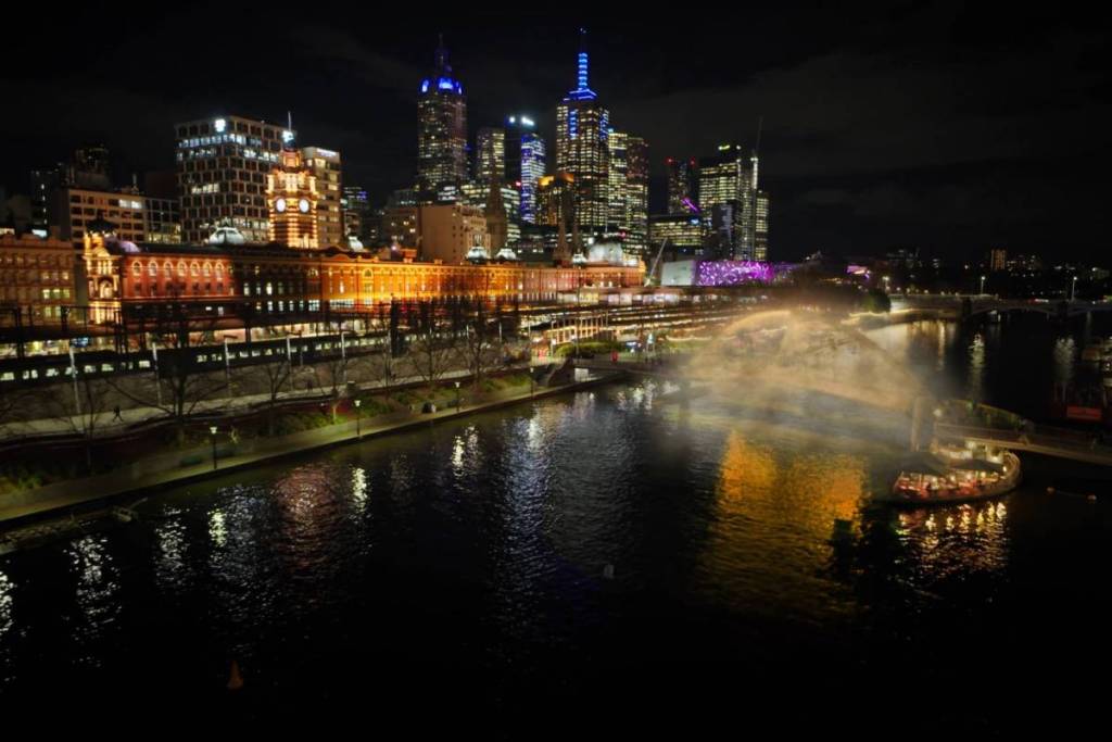 render of Evan Walker Bridge covered in mist at night