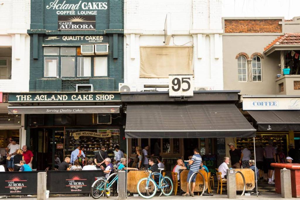 people dining at cafes on Acland Street in St Kilda