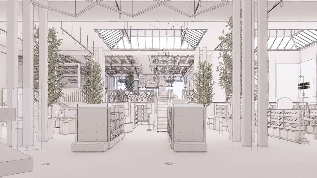 artist render of inside of MECCA shop at Chadstone