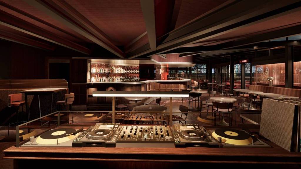 render of sound system at Transit Rooftop Bar
