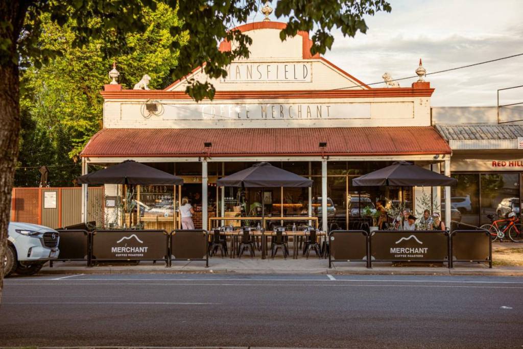 outside of Mansfield Coffee Merchant
