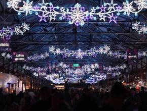 This winter night market in Melbourne has transformed for Christmas in July, with a walk-in snow globe, carollers, live ice sculpting and more