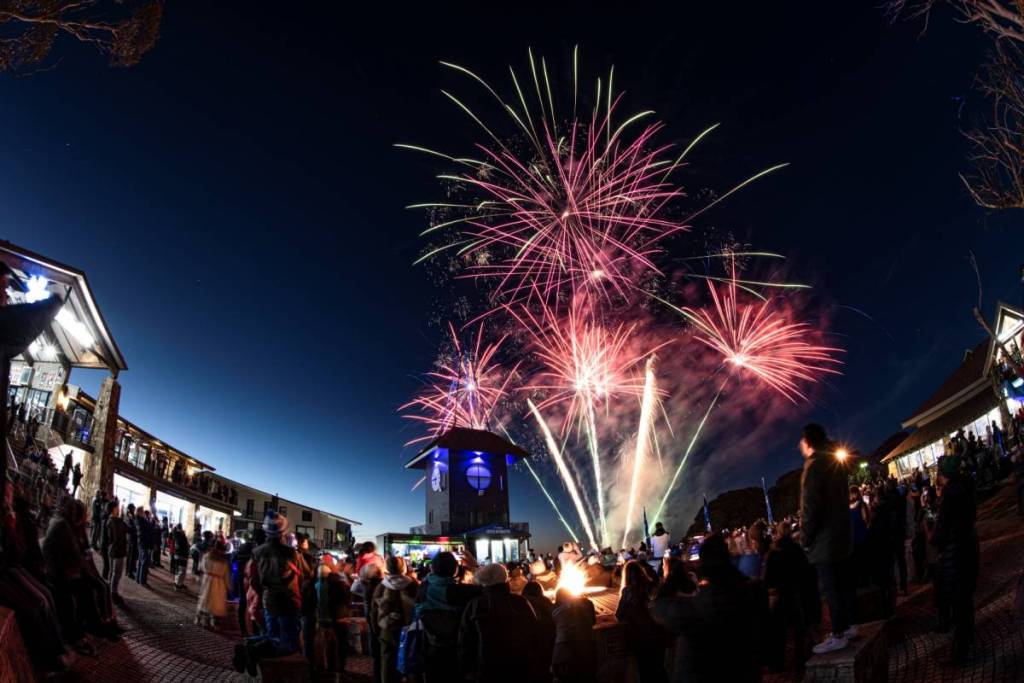 fireworks above the village at Mt Buller