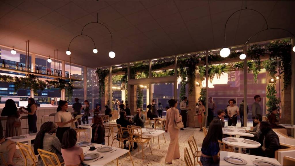 render of food area in Melbourne Central expansion 