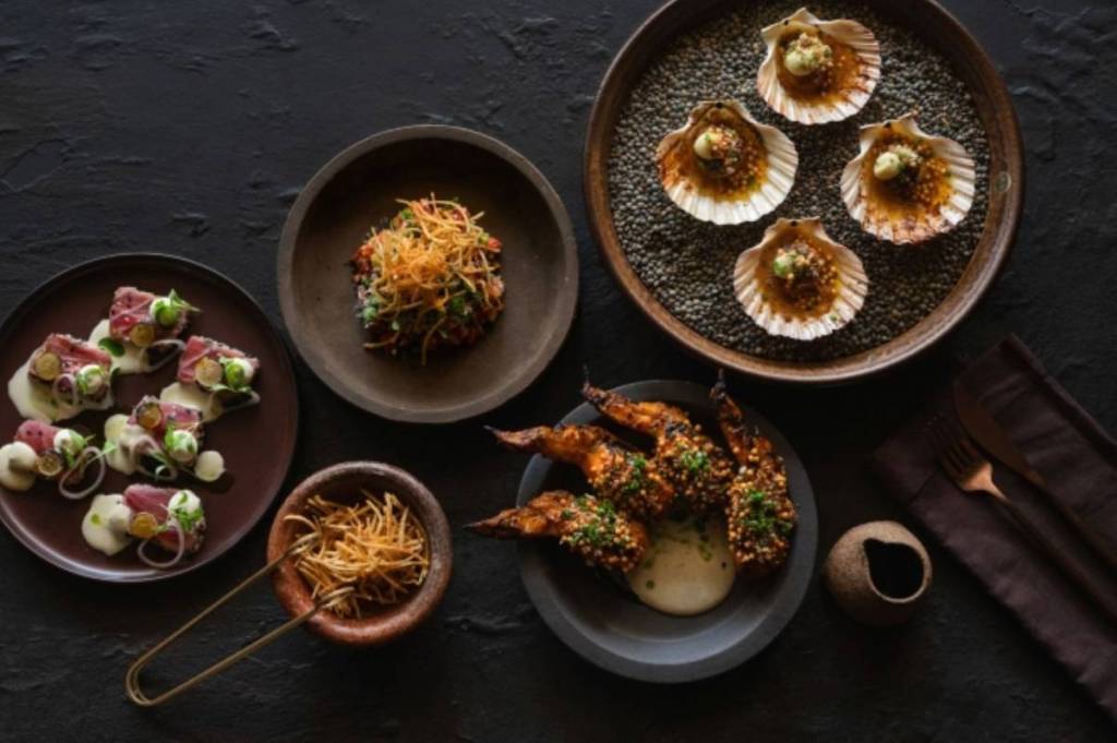 Entrees at Meat & Wine Co's African Sky
