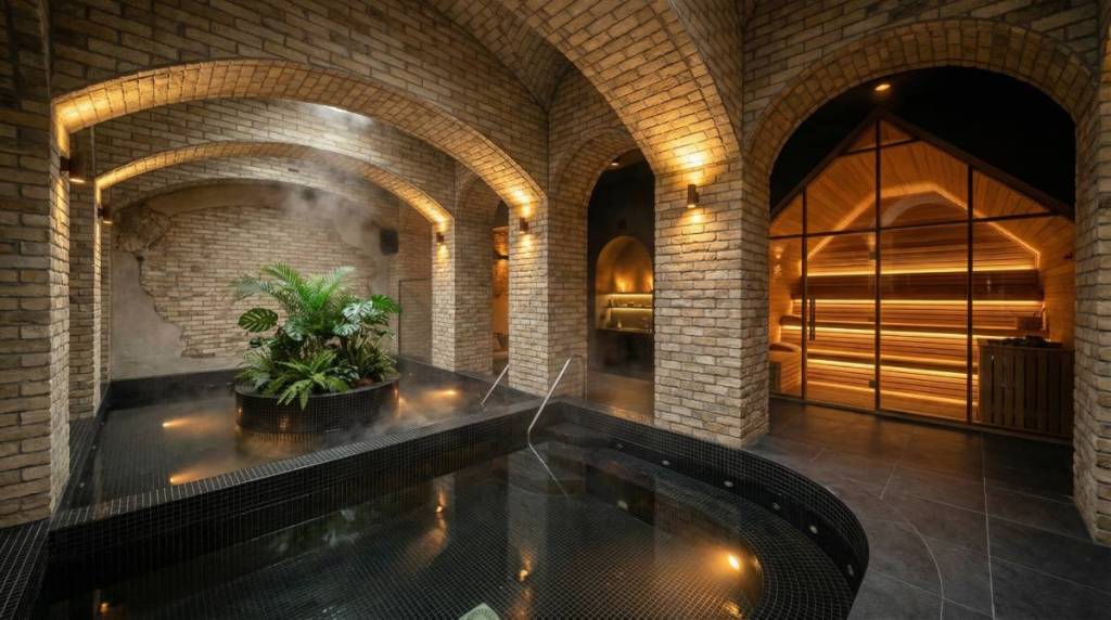 render of inside Navia Bathhouse