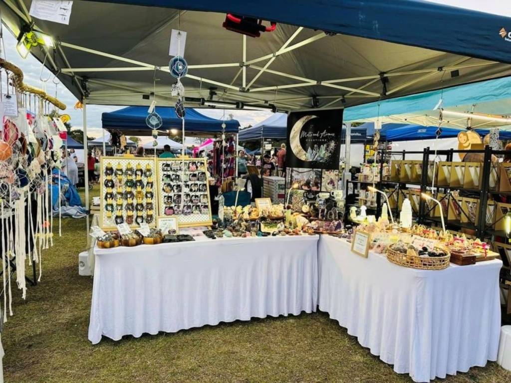 gems and crystal stall at witches market
