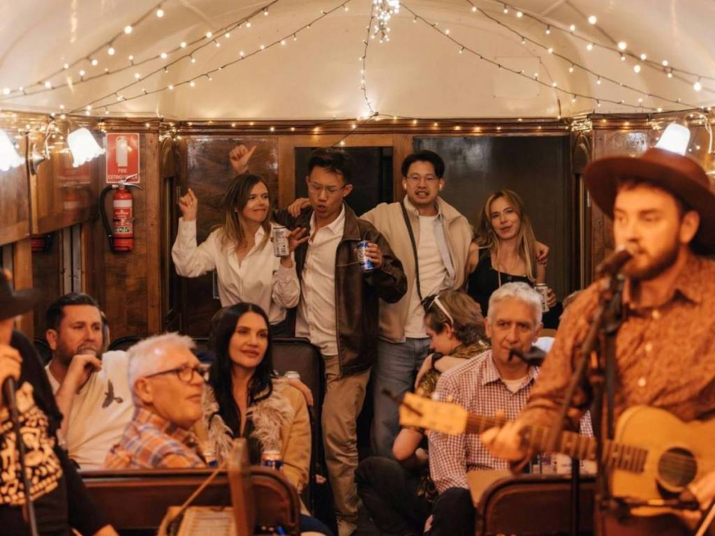 people jamming to the tunes in the blues train