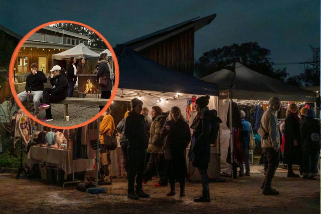 stalls at the CERES Twilight Winter Market in Melbourne