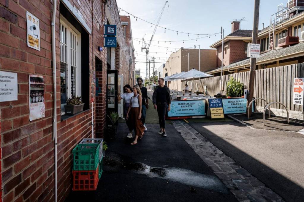 group of people about to enter Back Alley Sally's in Footscray
