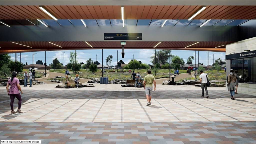 New pedestrian link at Melton Station in Melbourne