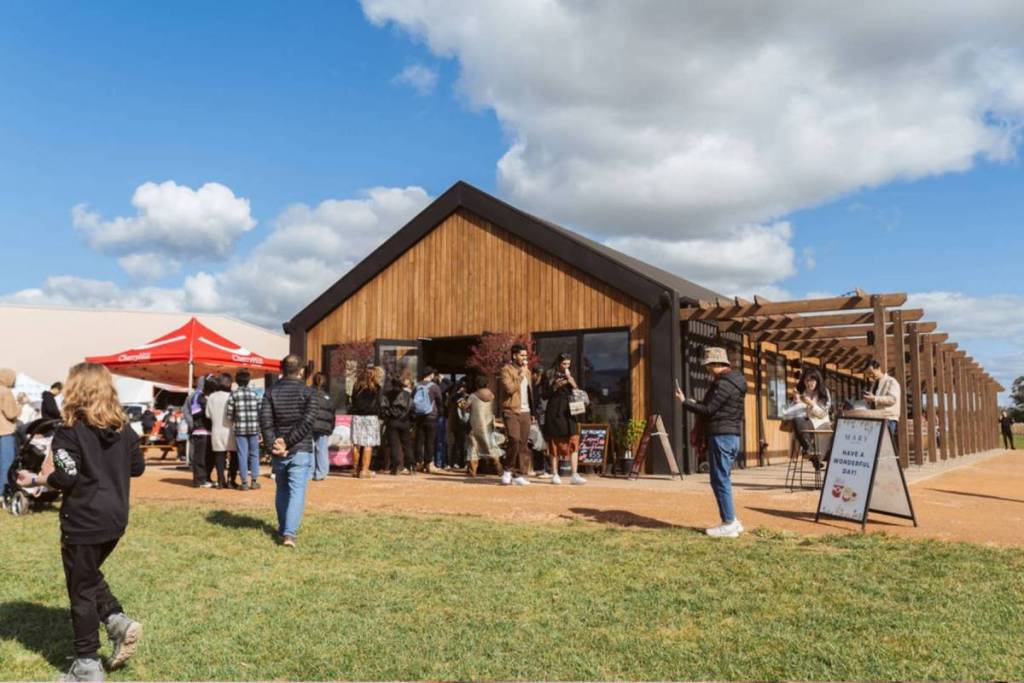 people visiting CherryHill Orchards for Bloom & Graze