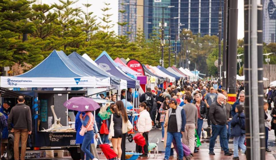 This bustling Melbourne waterfront suburb is hosting its biggest farmers market yet this Sunday — with 50+ stalls, free kids fishing and a floating restaurant