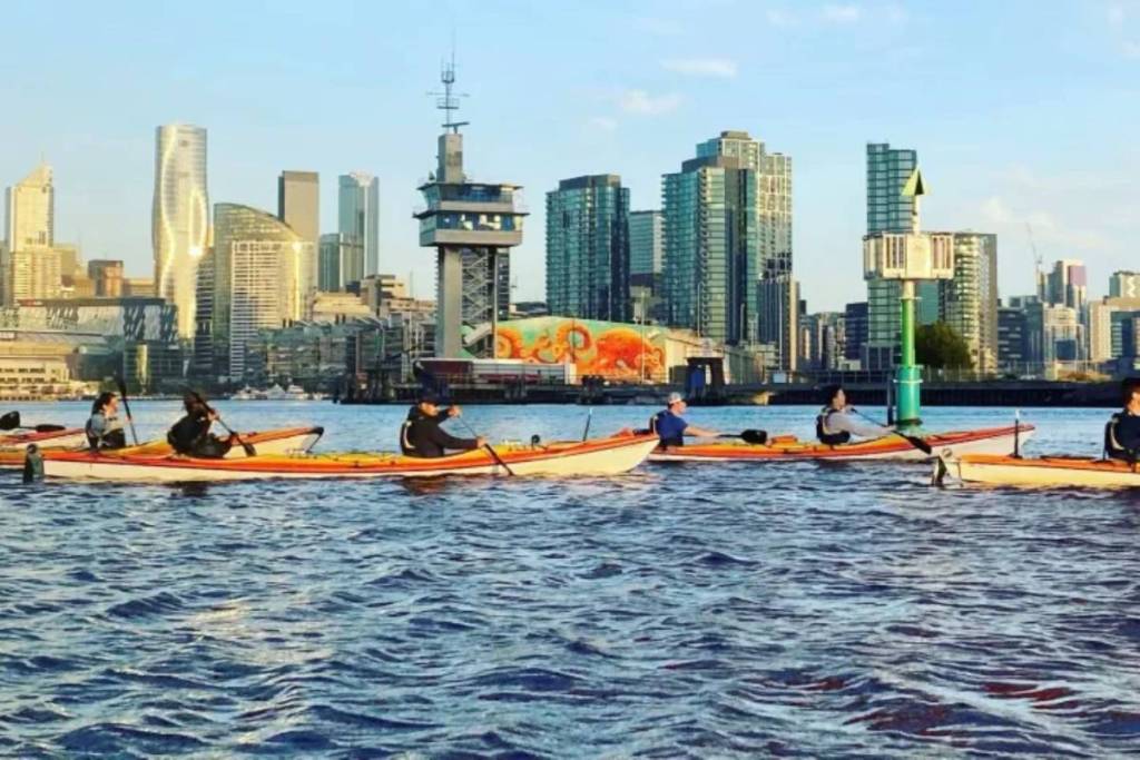 Kayaking at docklands, melbourne