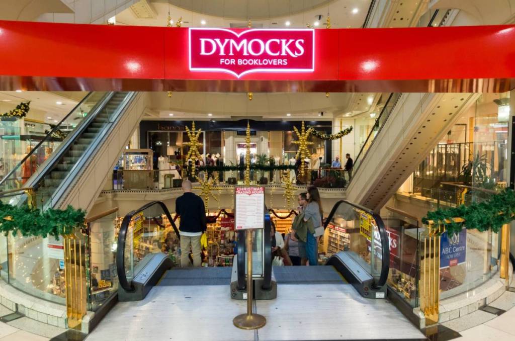 above the escalators going down to Dymocks bookstore on Collins Street
