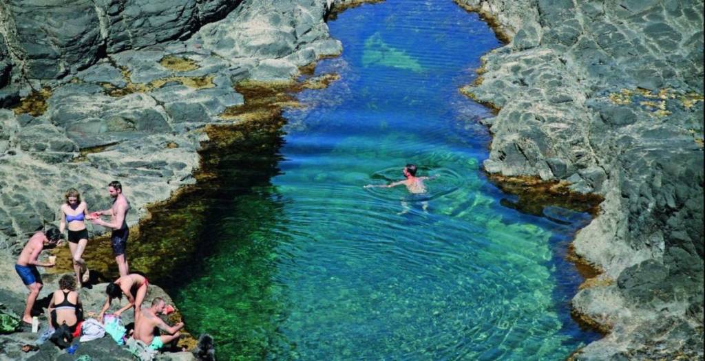 swimming in the rockpools nears bushrangers bay in Victoria