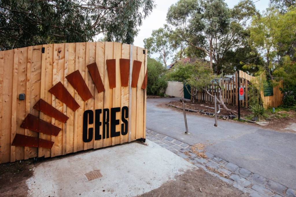 sign for CERES before entering the park