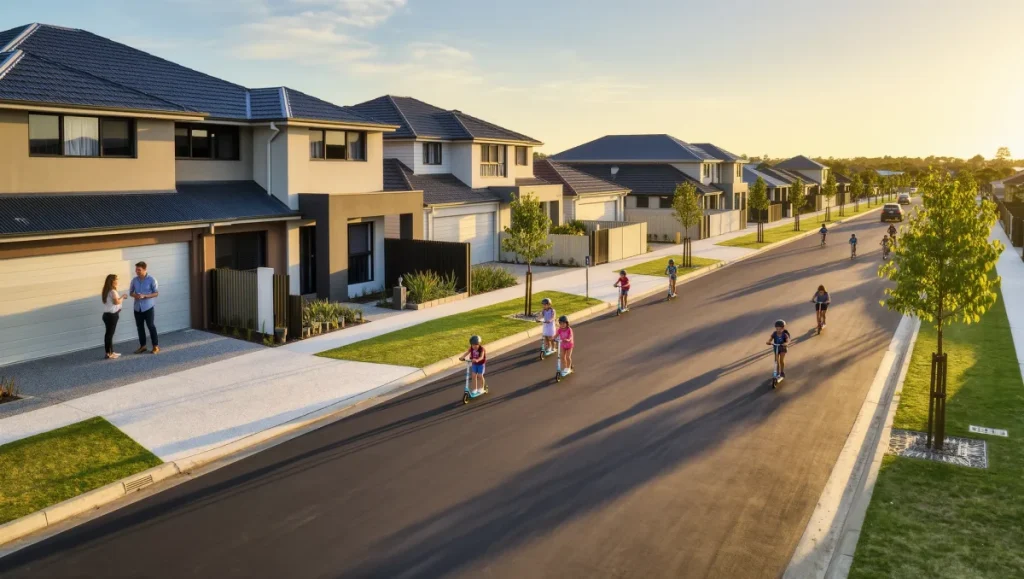 families in the suburb of Melton east in melbourne