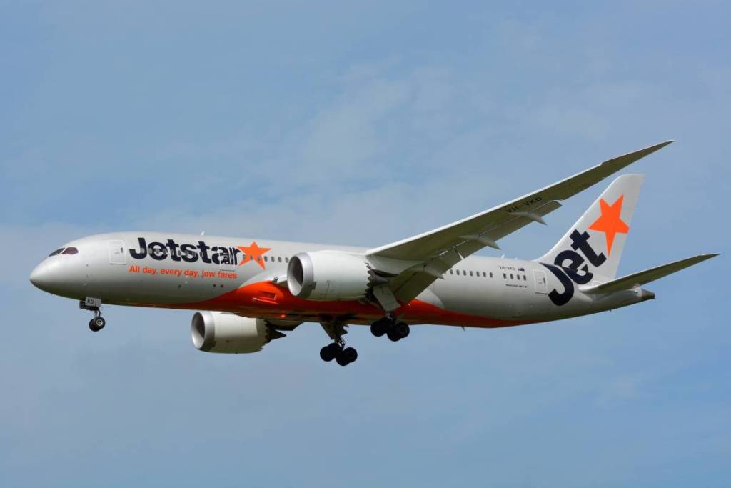 Boeing 787 Jetstar plane flying