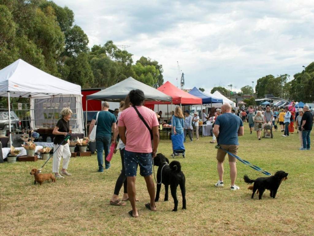 dogs at Boroondara Farners Market in Melbourne