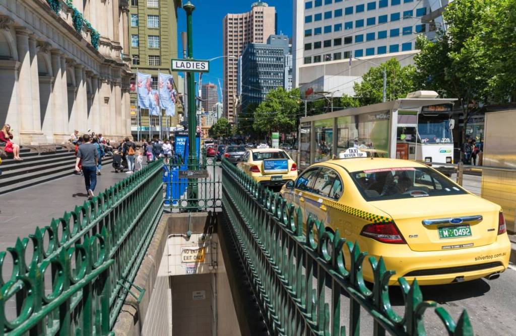 taxis lined up in Melbourne, Victoria