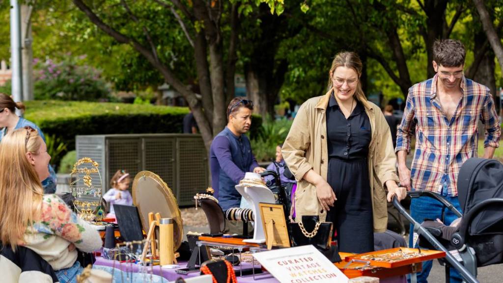 people shopping at a makers market in Melbourne