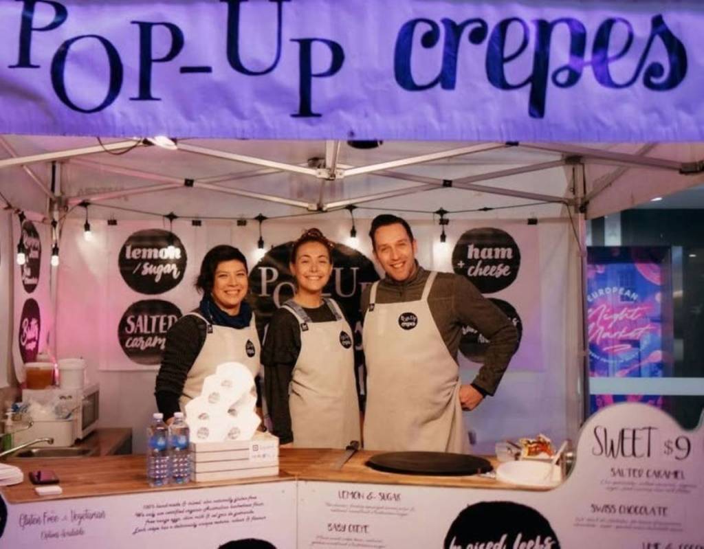 Popup crepes stall at slow foodscray market in melbourne's footscray