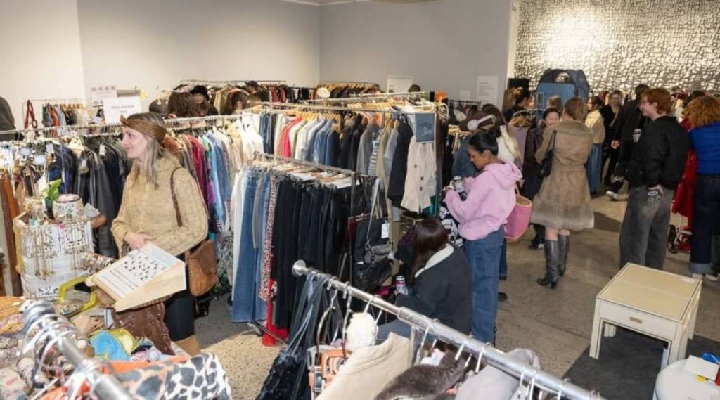 people shopping at Melbourne Archive vintage fashion market by Second Life Markets
