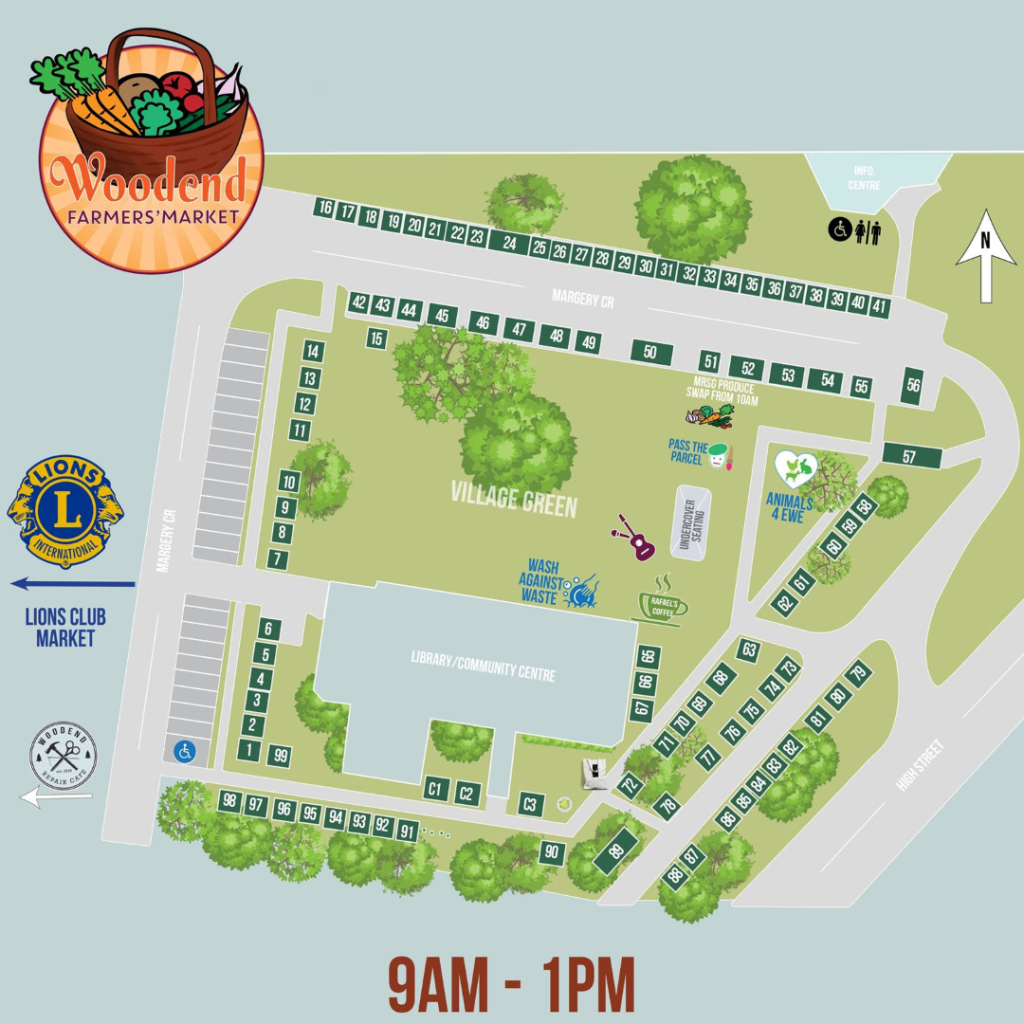 a map for the Woodend Community Farmers’ Market in melbourne