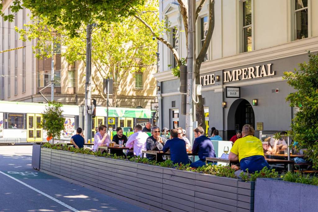 outside Imperial Hotel Bourke Street