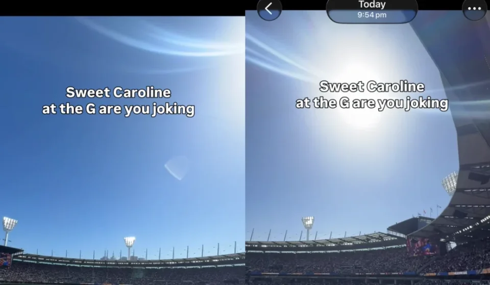 NFL fans sing Sweet Caroline at the MCG in Melbourne