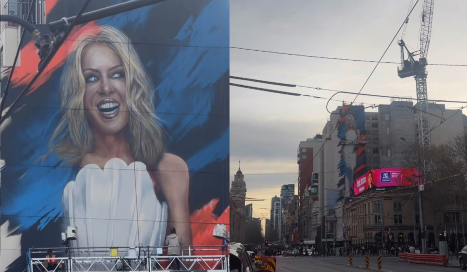 There’s a 13-storey mural of Kylie Minogue opposite Flinders Street Station