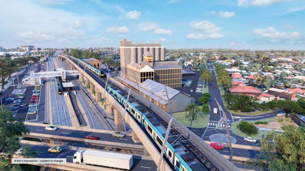 artist impression of Albion Station from above