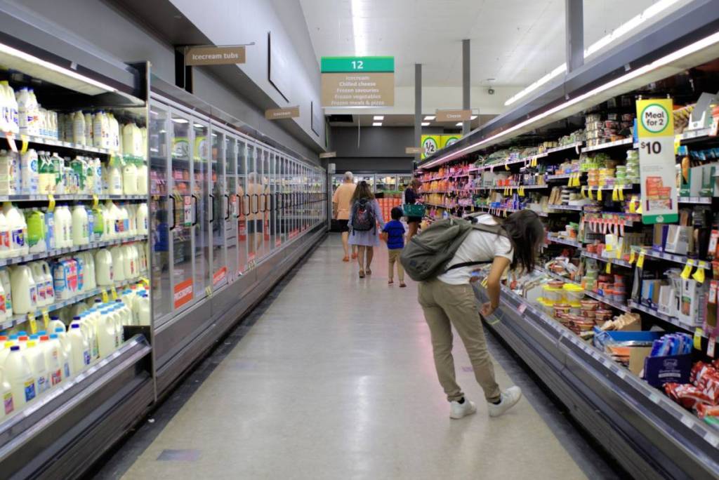 shoppers browsing at woolies/woolworths store in Melbourne