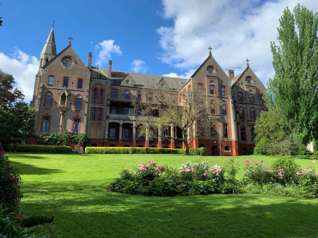 lawn at Abbotsford Convent on a sunny day