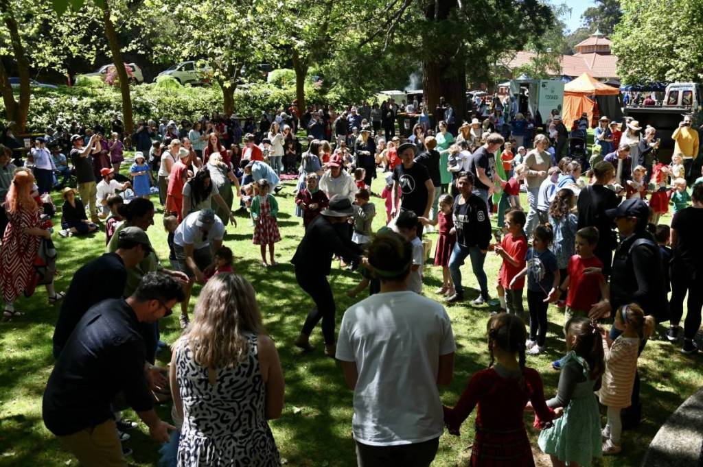 people on a lawn at the Hepburn Swiss Italian Festa