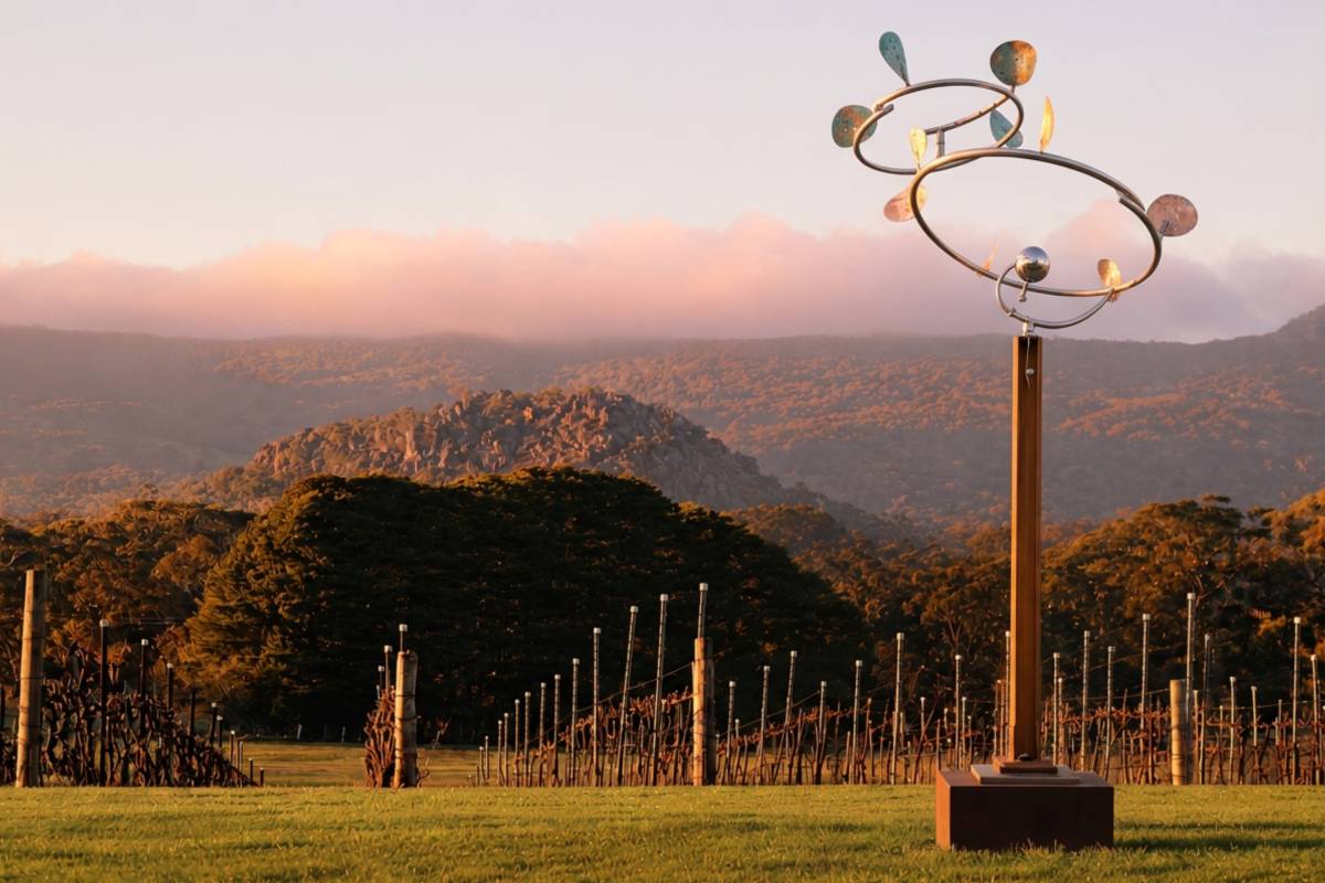 A 3-acre outdoor gallery with 50+ kinetic sculptures and free entry has taken over a winery just 1 hour from Melbourne