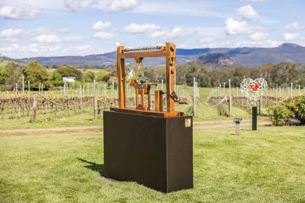 sculpture at Art in the Vines exhibition